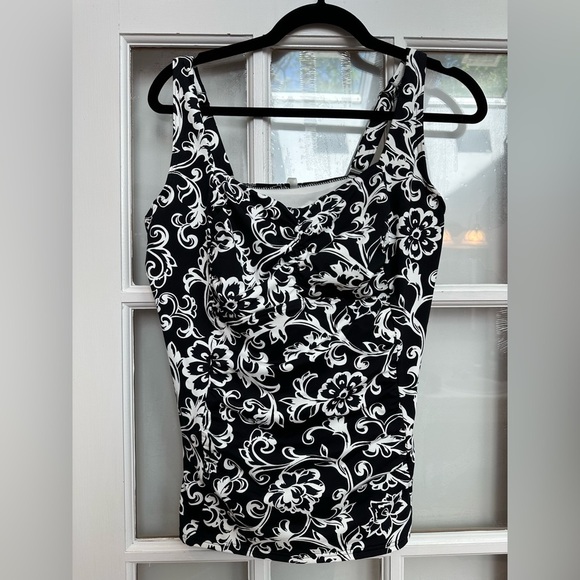 Lands' End Floral Paisley Tankini Swim Top Underwire Women’s Size 12DD - Picture 10 of 10